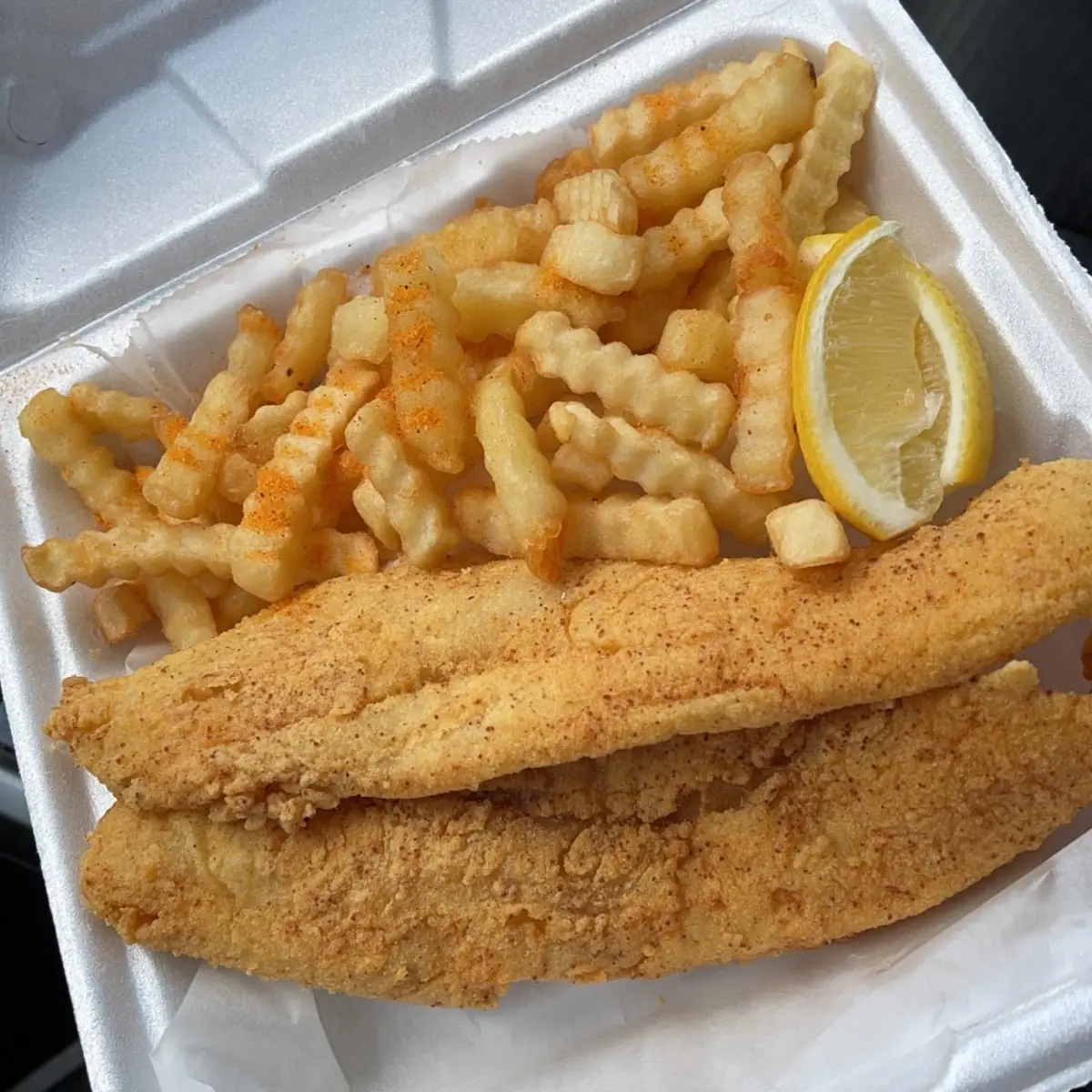 Fried Fish. Salad