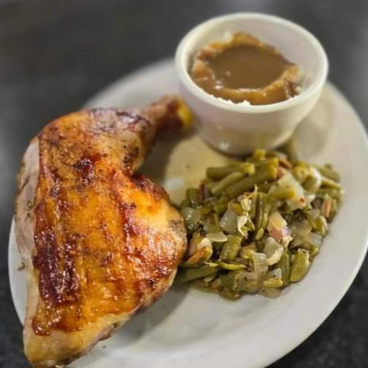 Chicken Quarter with Mashed Potatoes