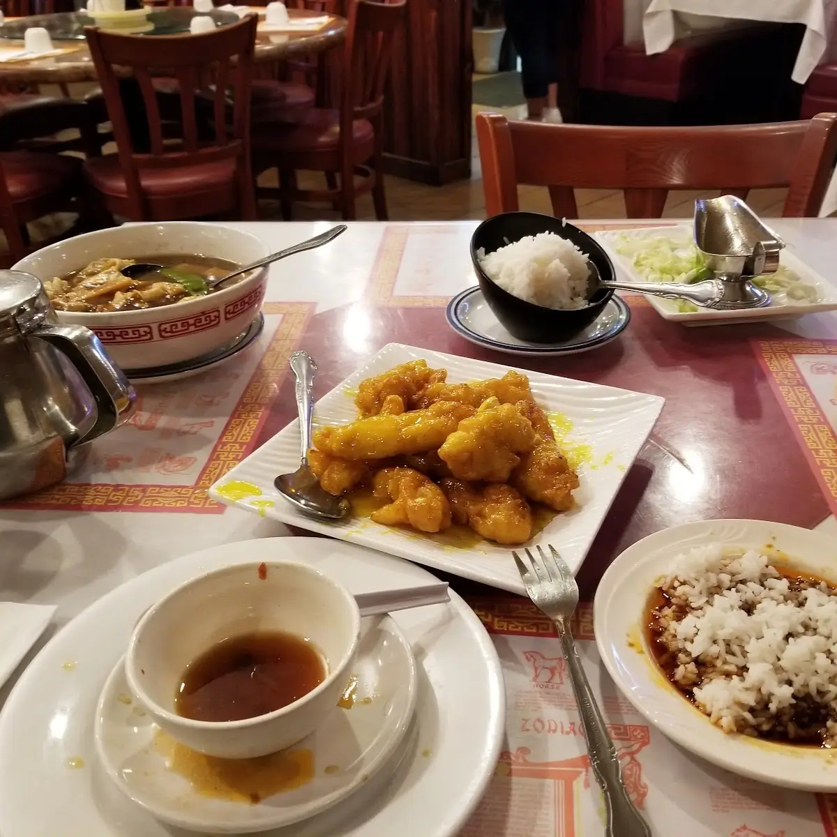 War Wan Ton Soup & Lemon Chicken