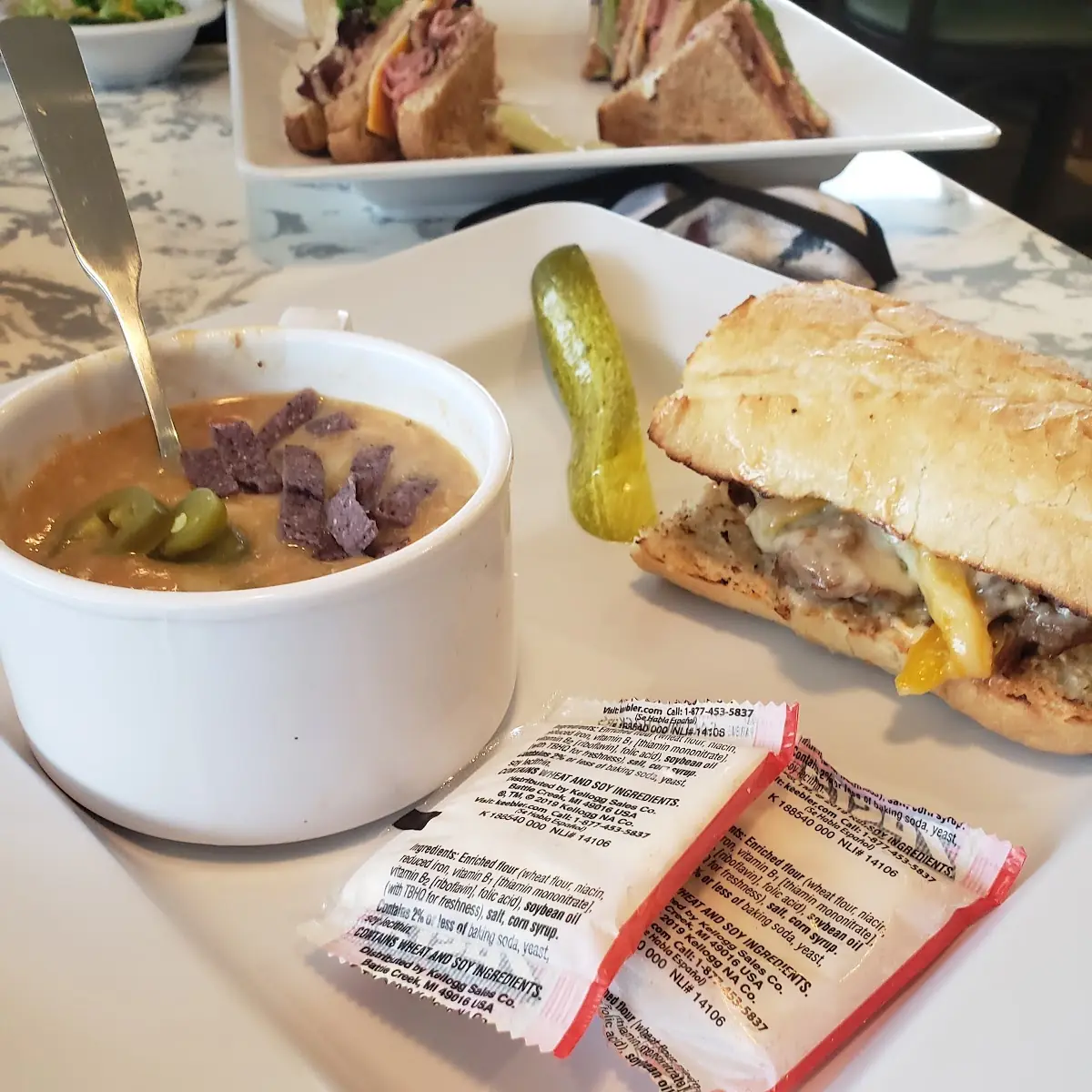 Steak Sandwich with Tortilla Soup