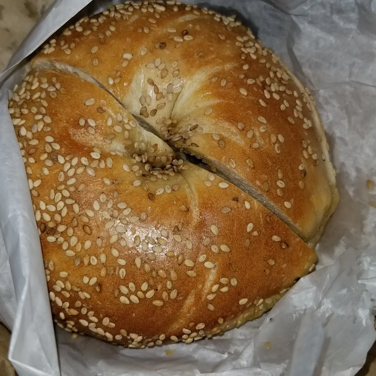 Sesame Seed Bagel with Butter