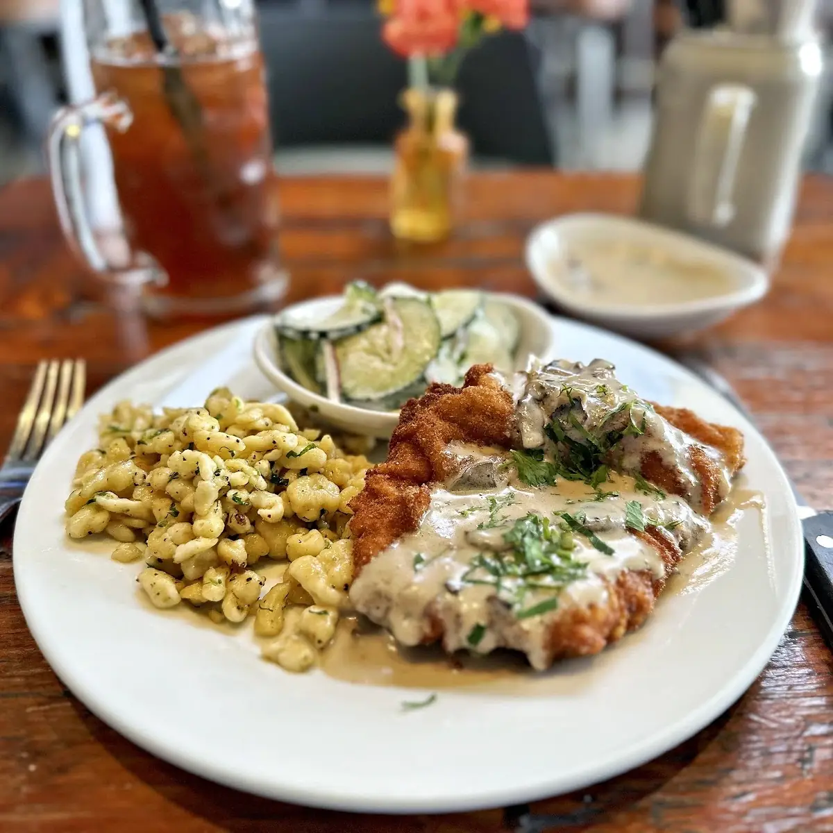 Jägerschnitzel with Spaetzle