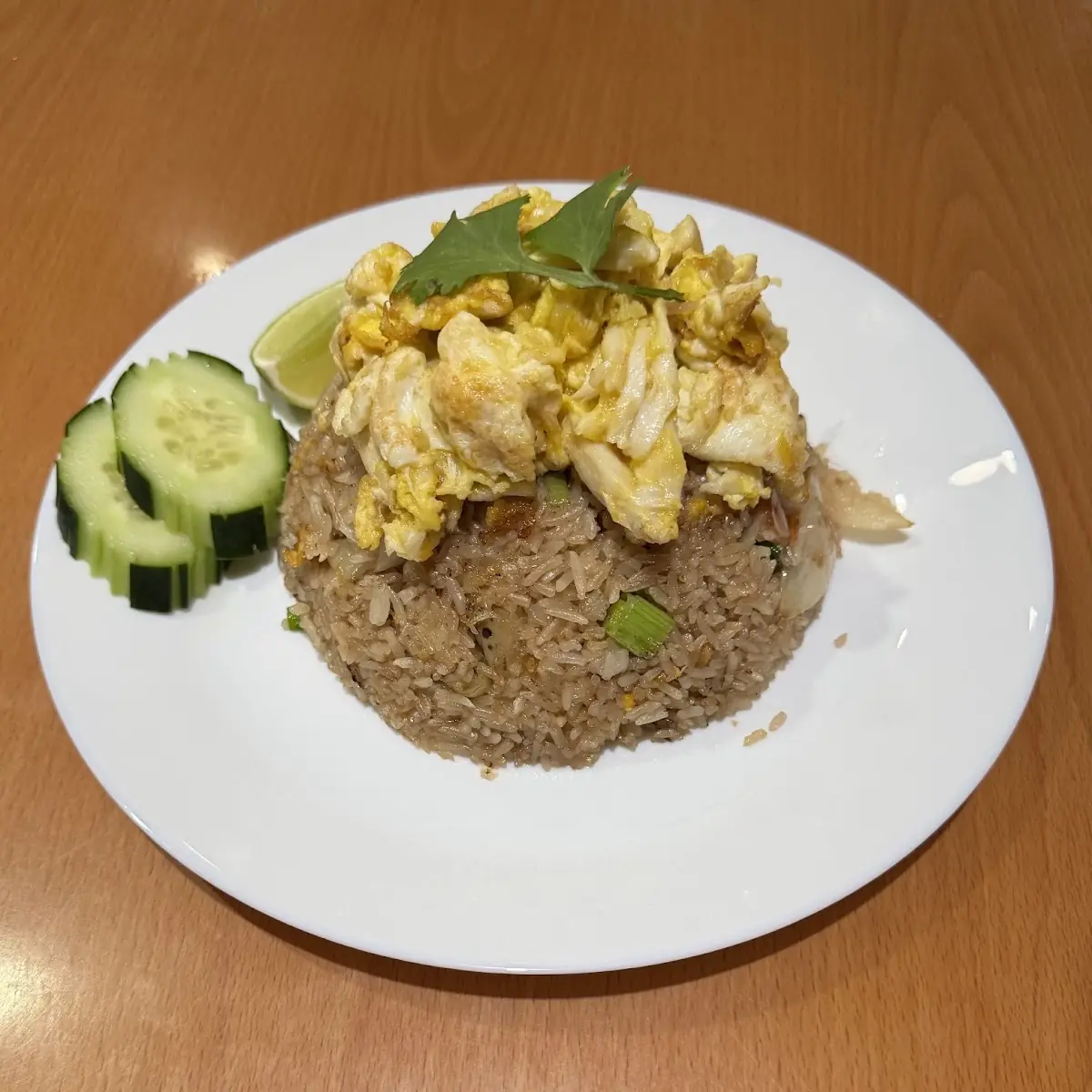 L- Pad Kha Pao with Steamed Rice & Thai Iced Tea