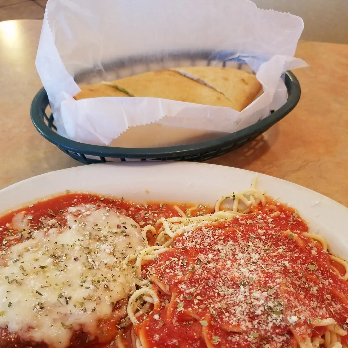 Veal Parmigiana with Spaghetti