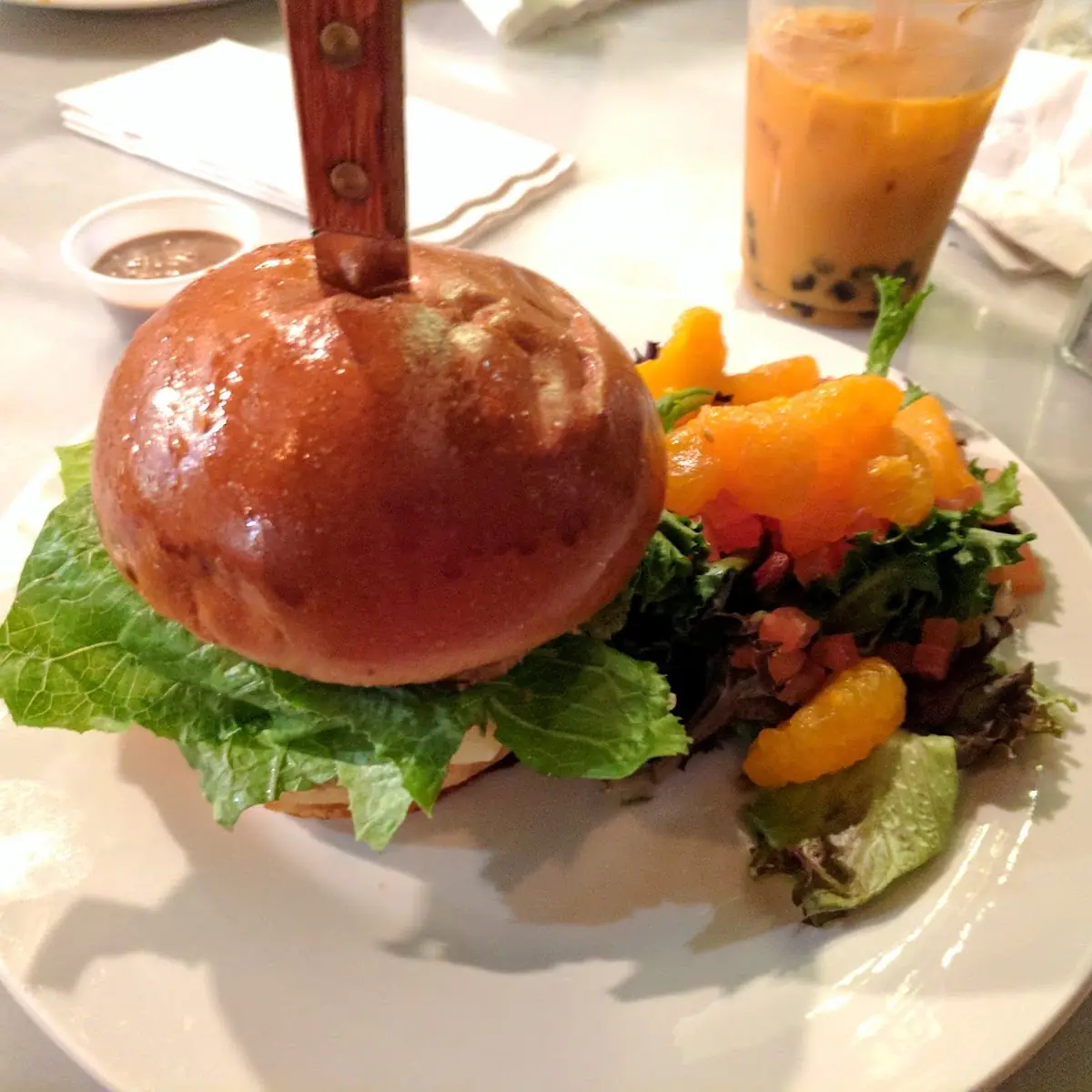 Burger & House Salad
