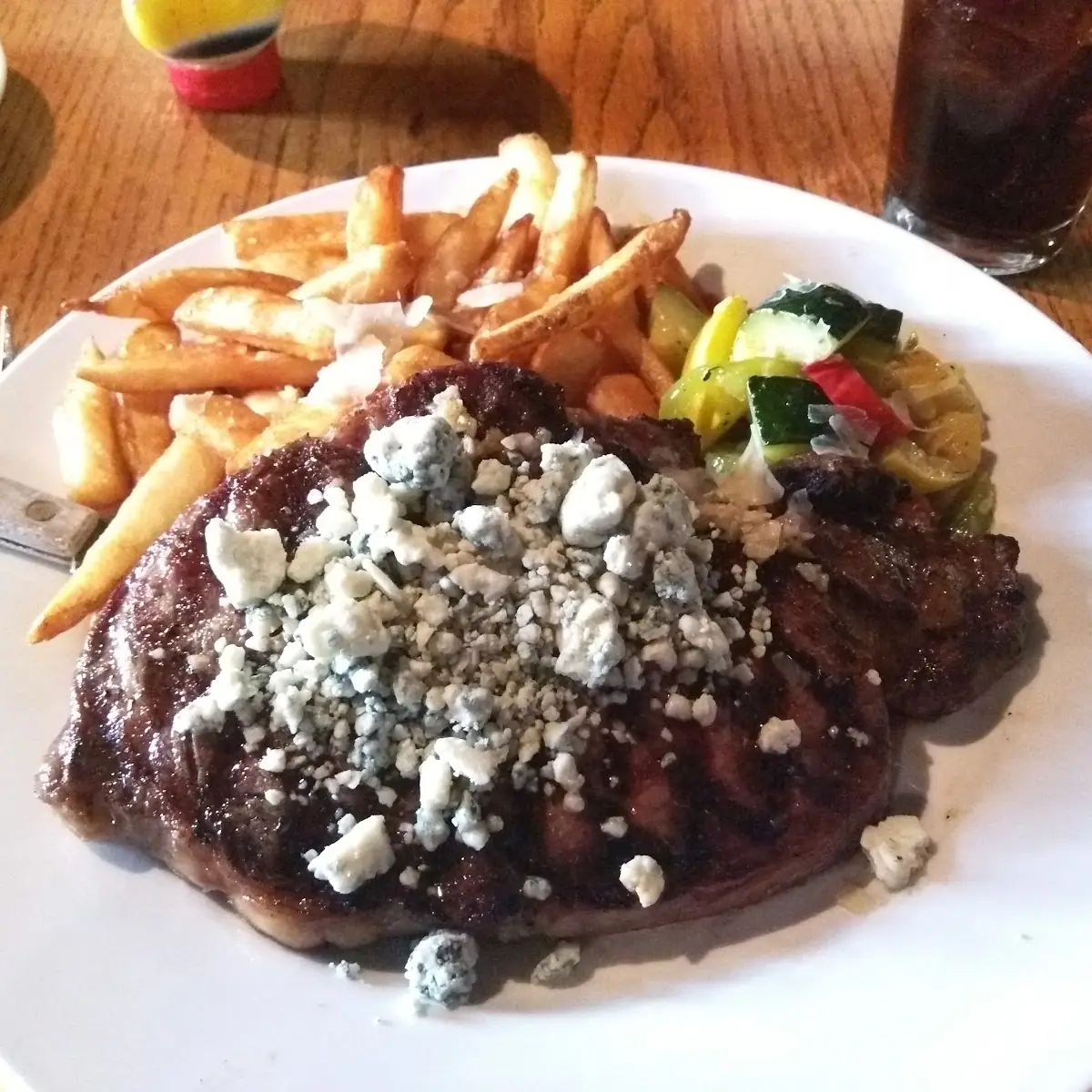 Rib Eye with Blue Cheese and Garlic