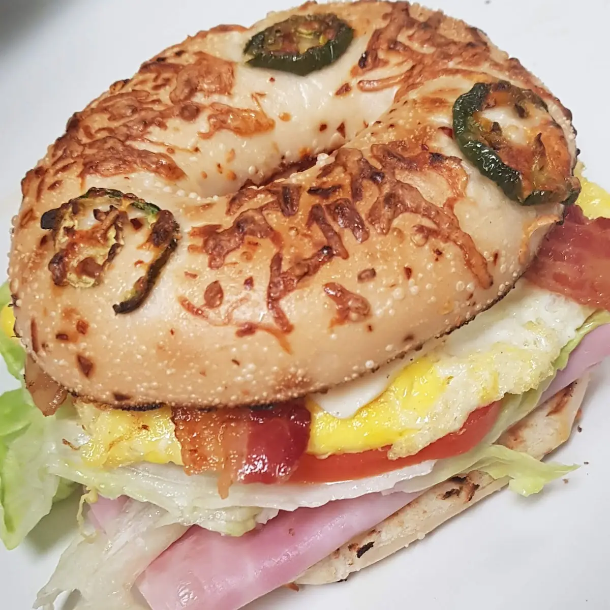 Jalepeno Ham Egg Cheese Bagels