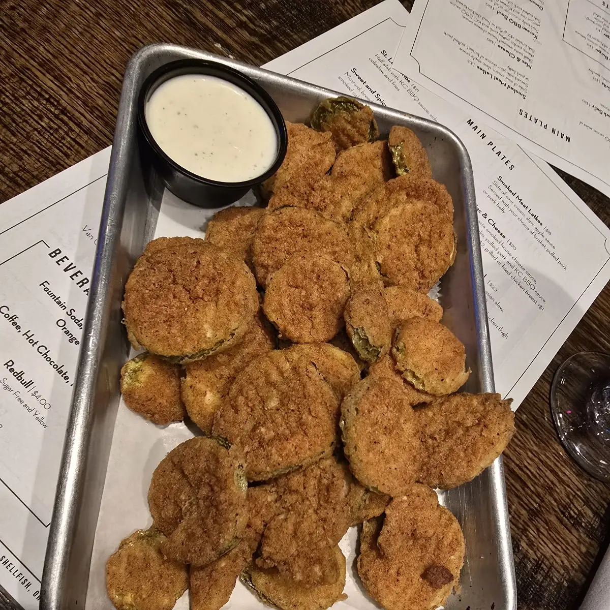Fried Pickle Chips with Ranch Dipping Sauce