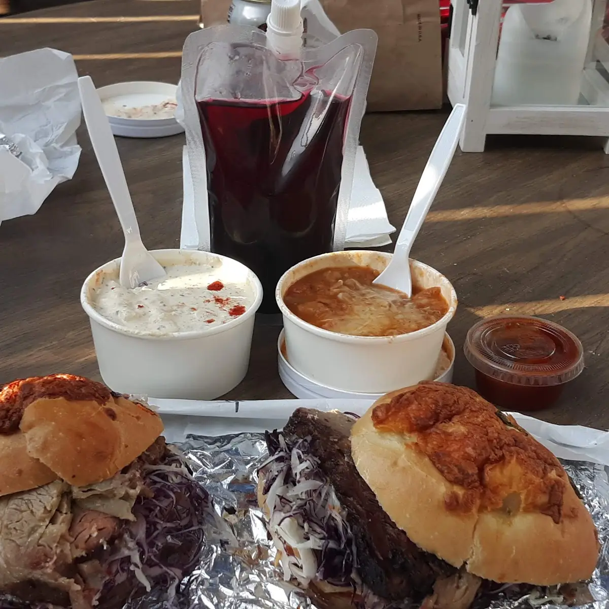 Pulled Pork Sandwich and Brisket Sandwich