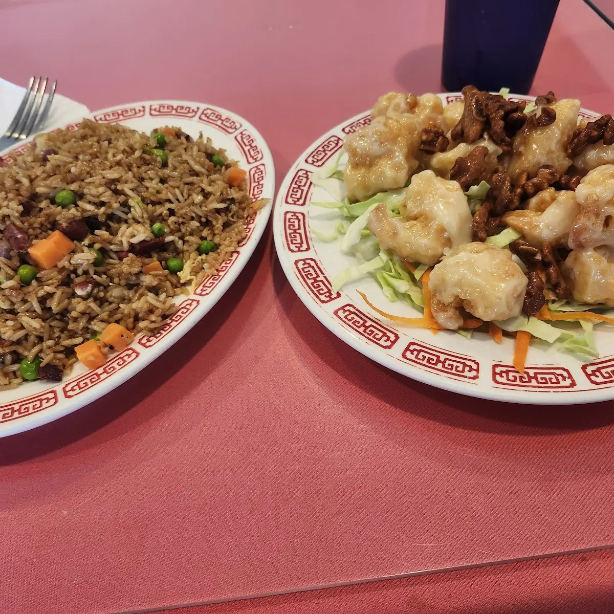 Honey Walnut Shrimp with Pork Fried Rice