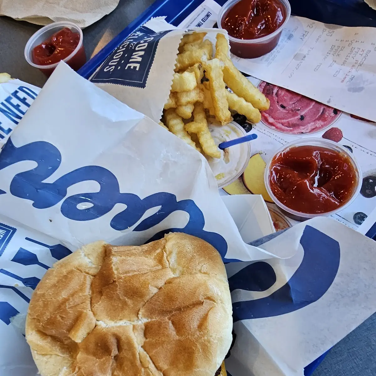Double Bacon Cheeseburger and Fries