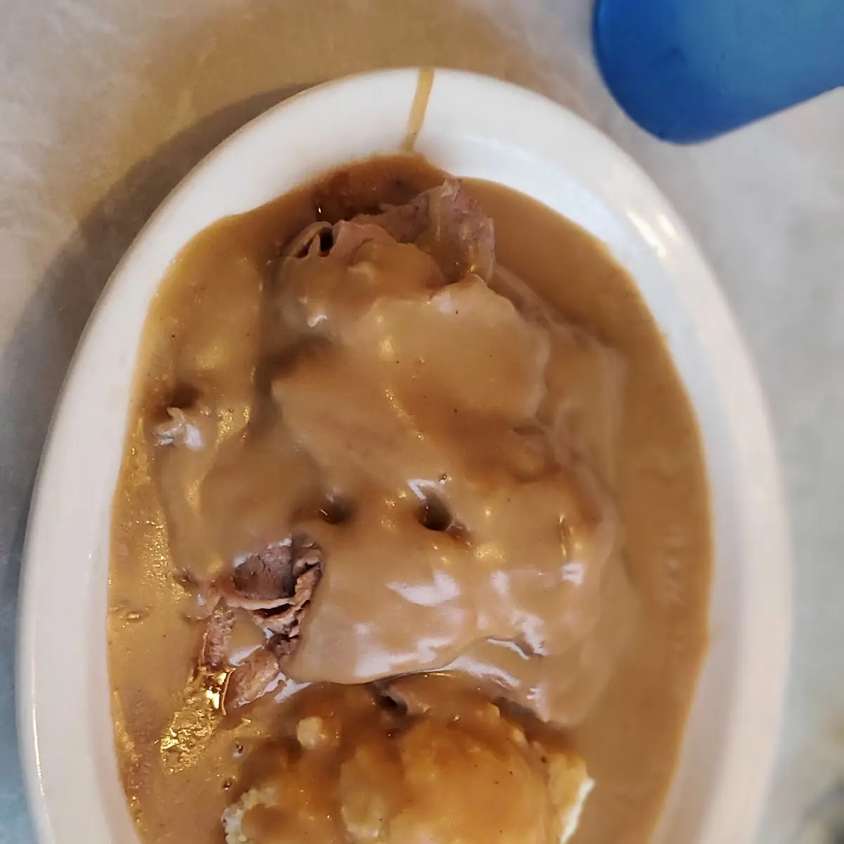 Roast Beef Sandwich with Mashed Potatoes and Gravy