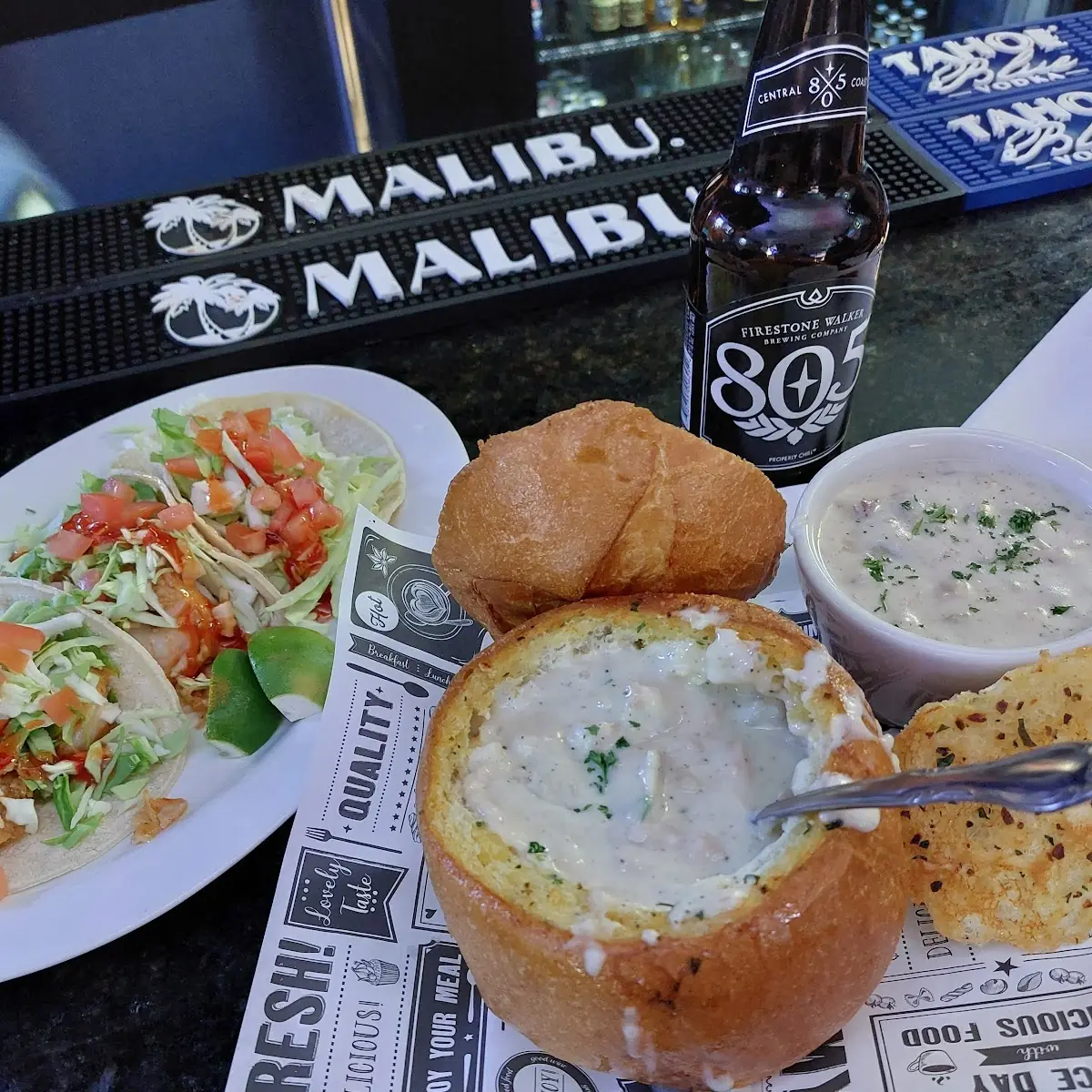 Clam Chowder and Bangbang Tacos