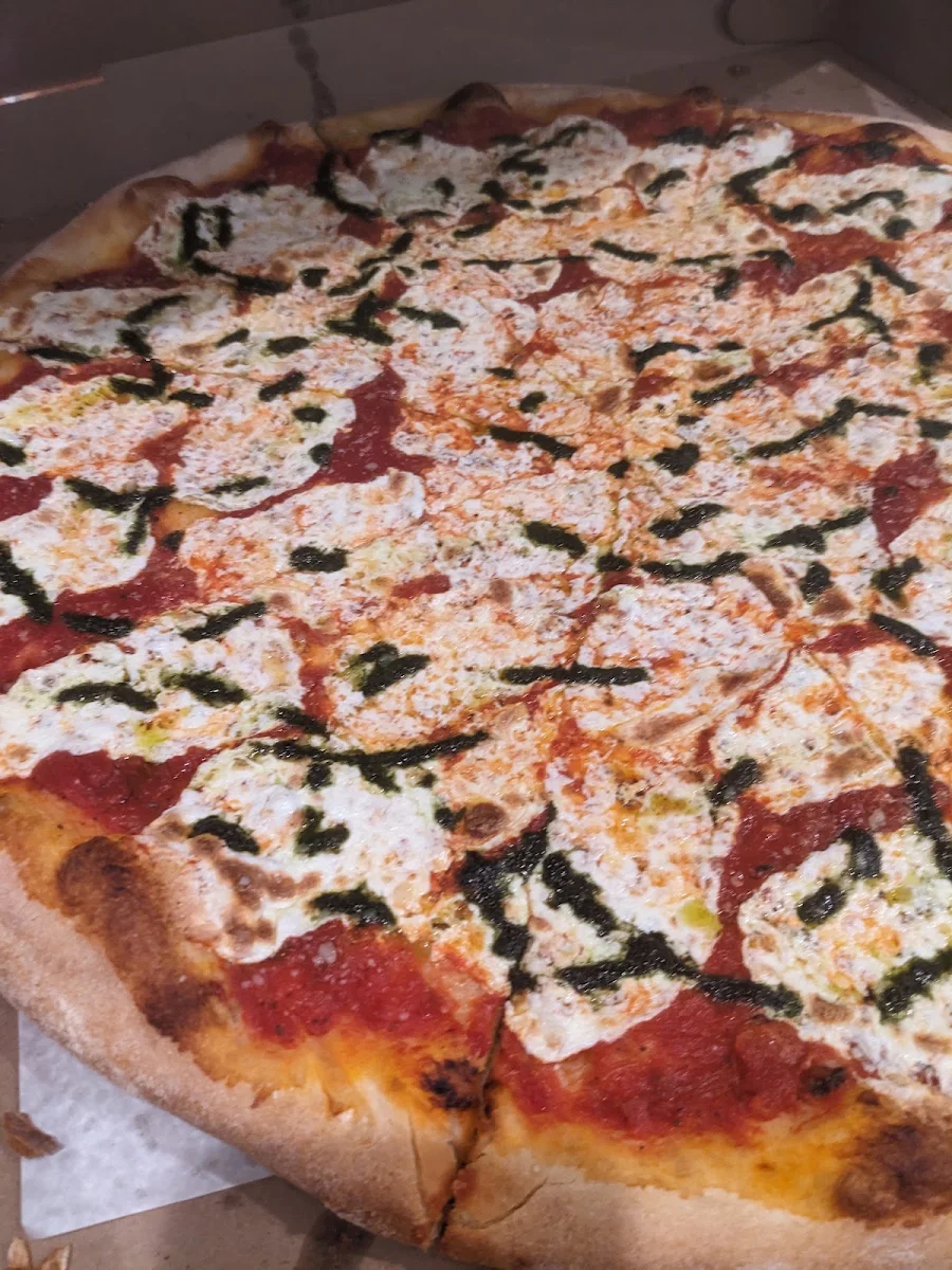 Margherita Pizza with Pesto Drizzle