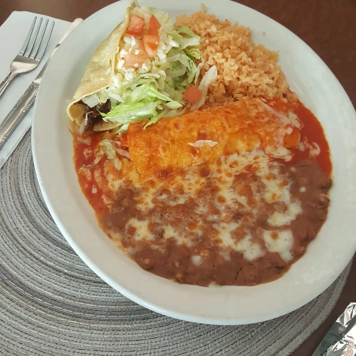 Wet Bean Cheese and Ground Beef Burrito