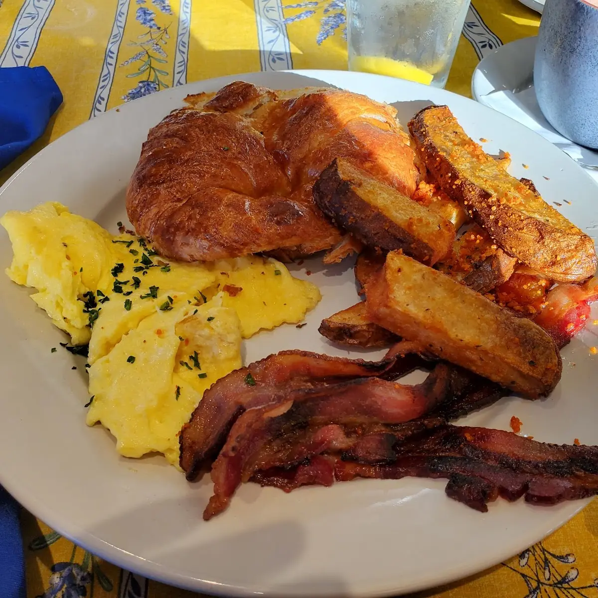 Traditional Breakfast with Bacon and Scrambled Eggs
