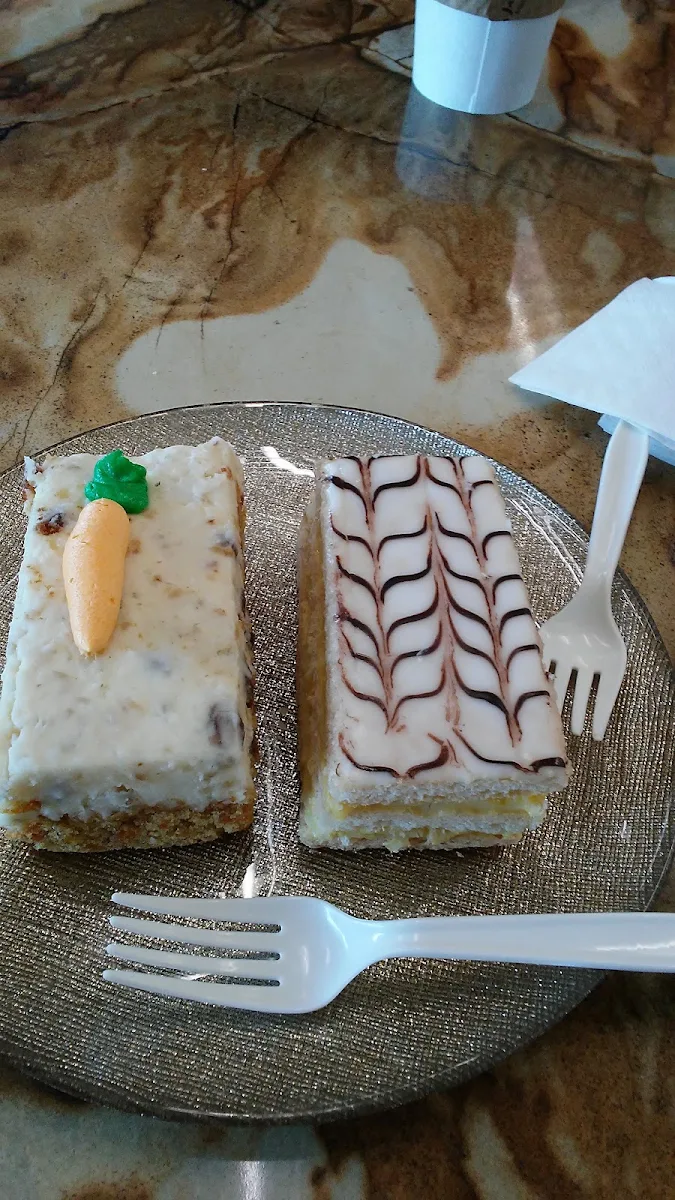Carrot Cake on Left