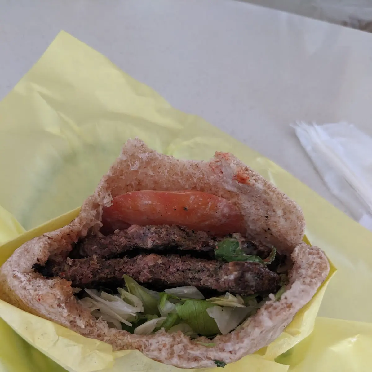 Double Kofta Burger in Pita Pocket