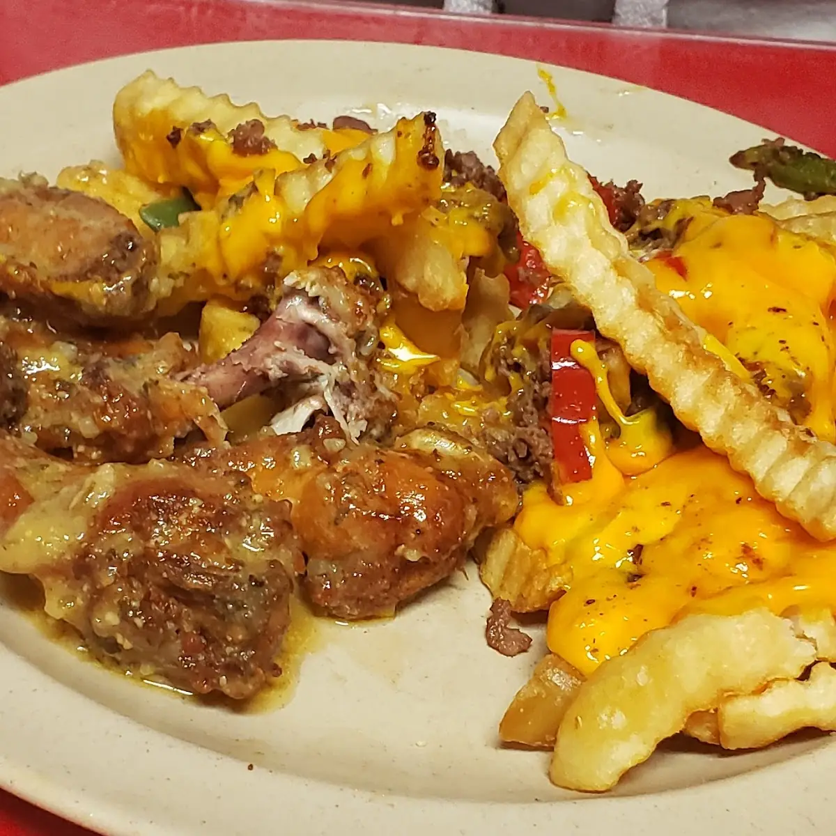 Garlic Parmesan Wings with 76 Fries