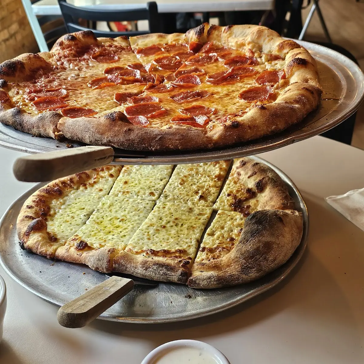 Pepperoni Pizza and Cheese Bread