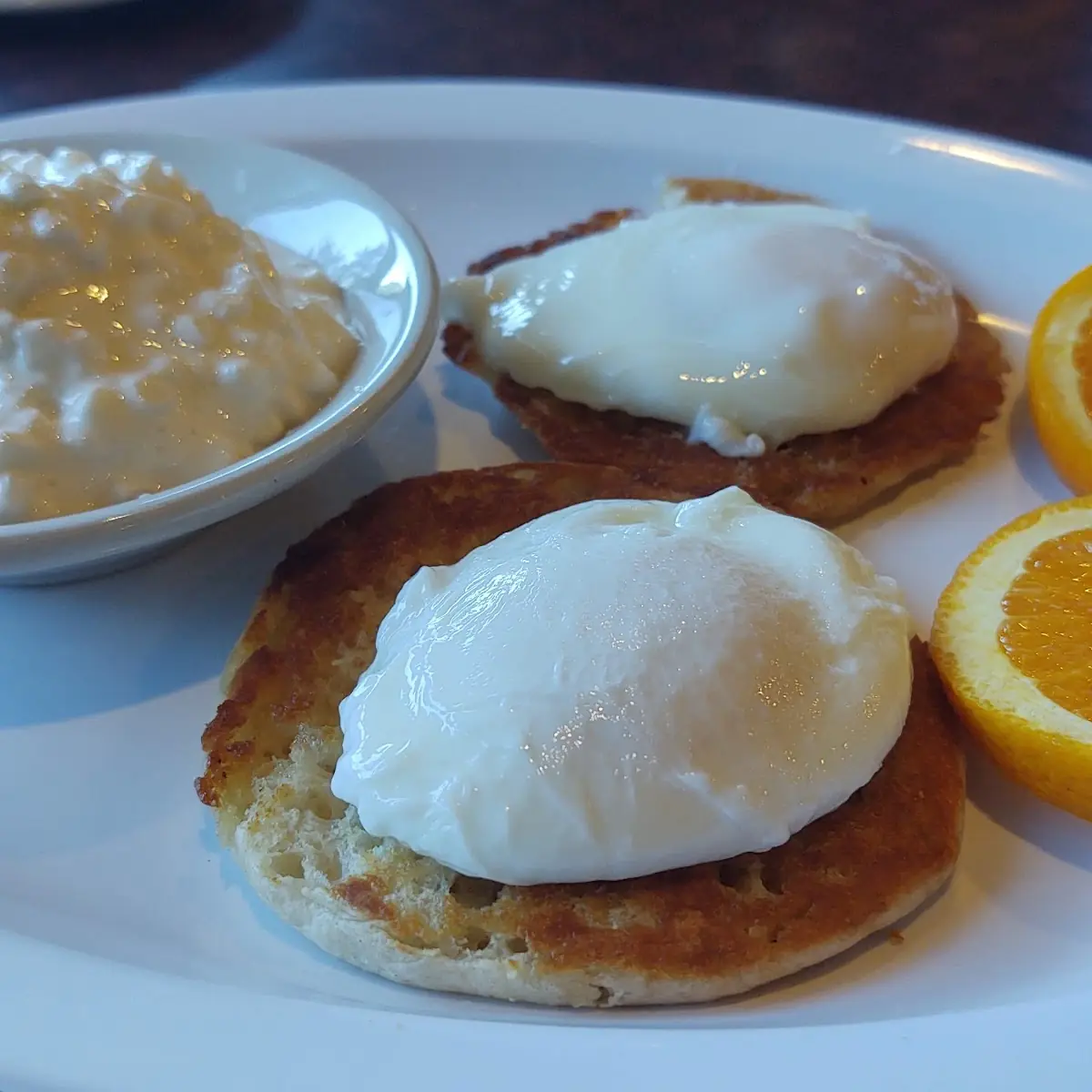 Poached Eggs on English Muffins