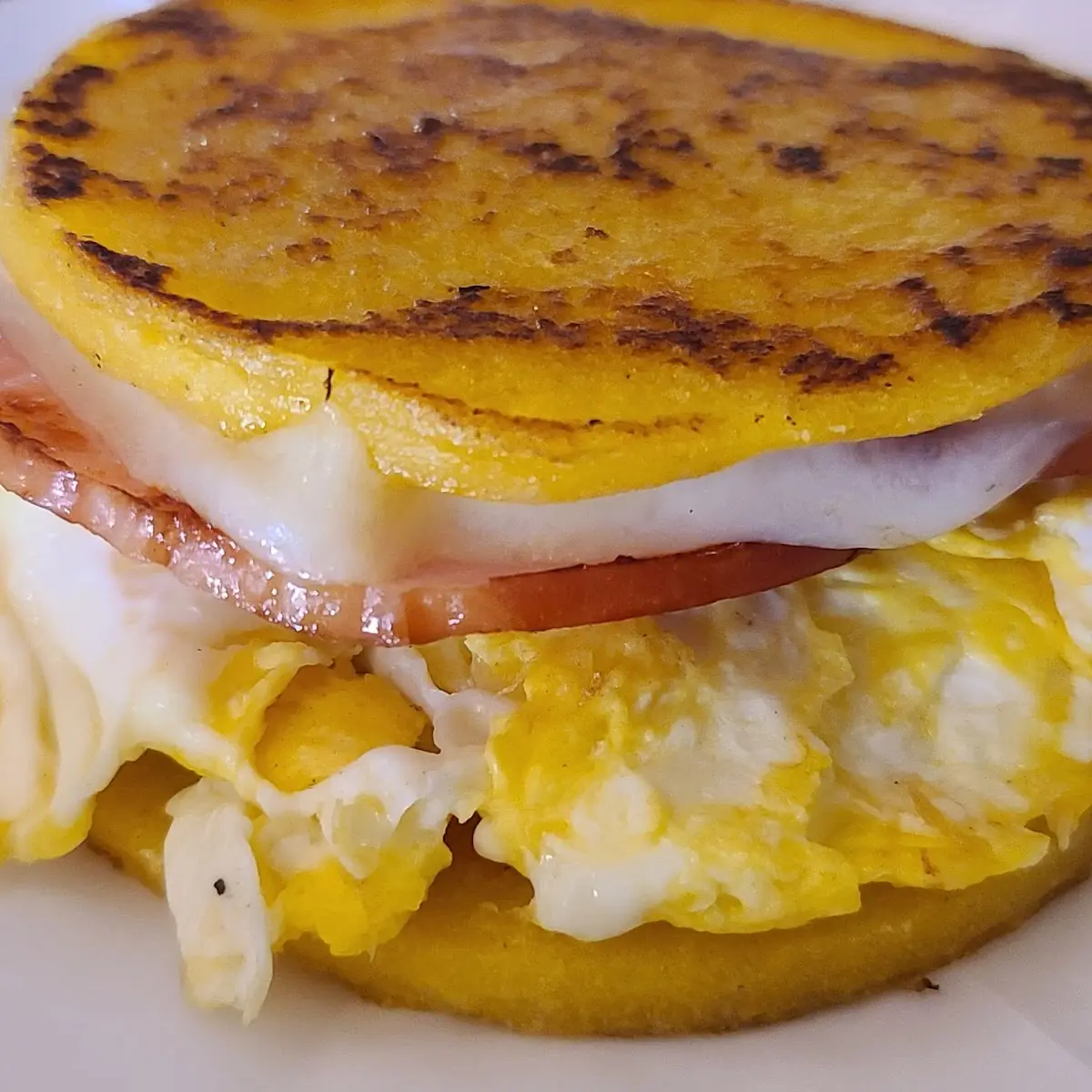 Ham Egg and Cheese Arepas