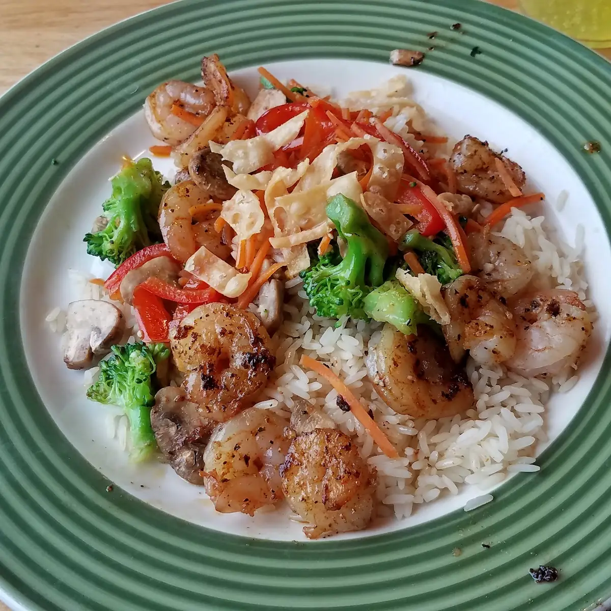 Shrimp Wonton Stir-Fry w White Rice