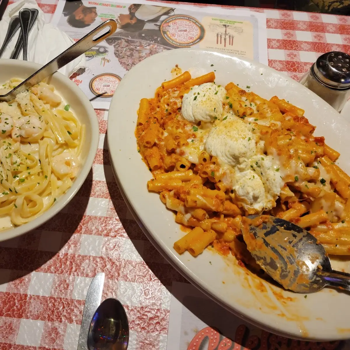 Ziti and Shrimp Alfredo
