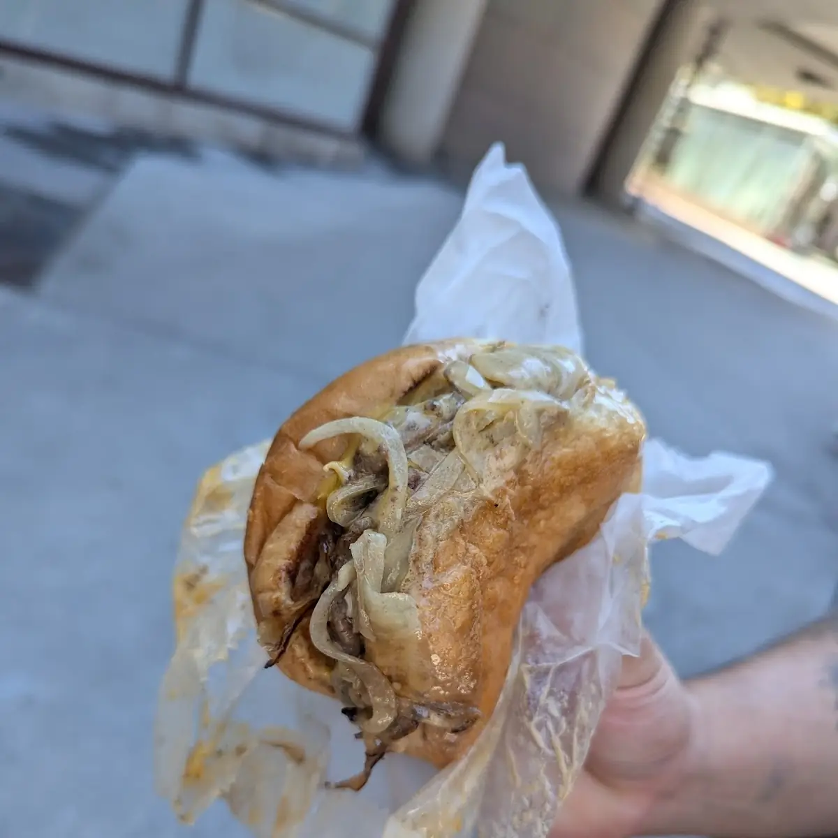 Double Cheeseburger with Grilled Onions