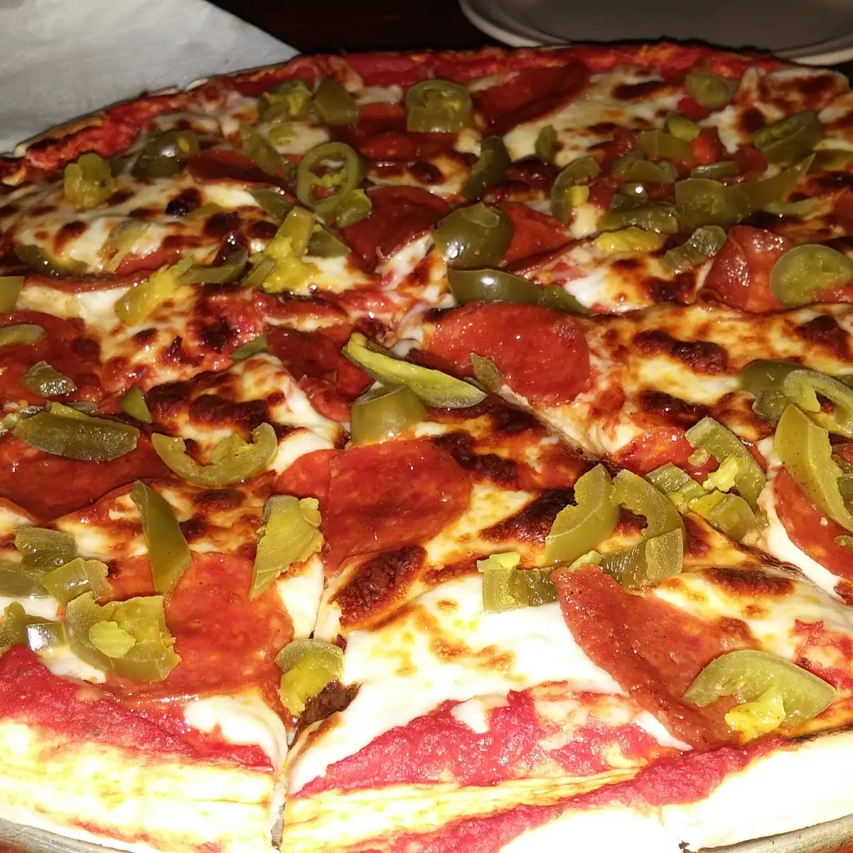 Pepperoni Pizza with Jalapeños