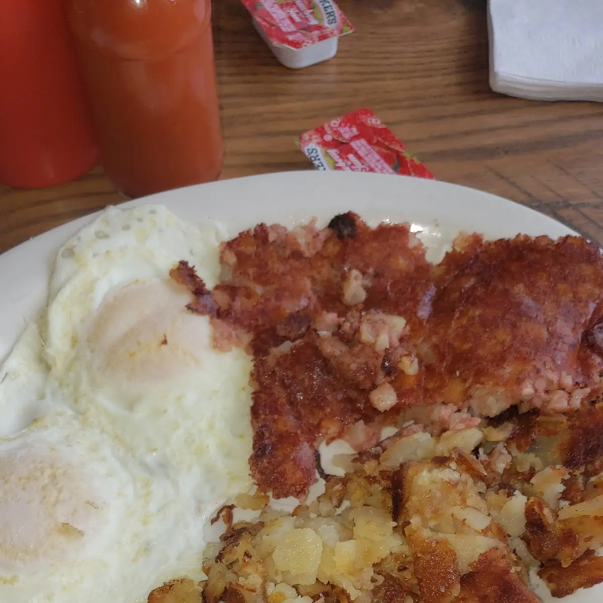 Corned Beef Hash and Eggs and Toast