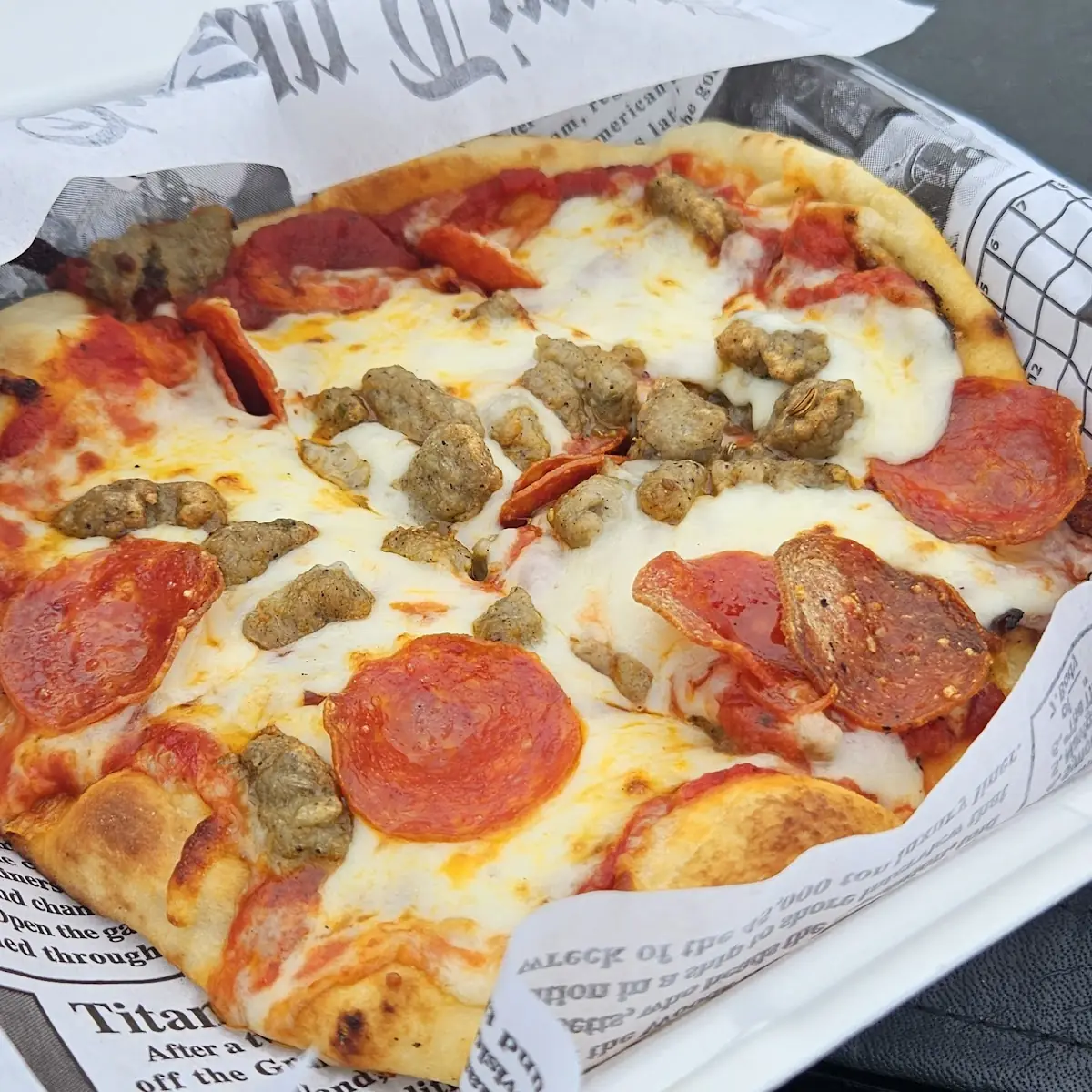 Sausage and Pepperoni Flat Bread Pizza