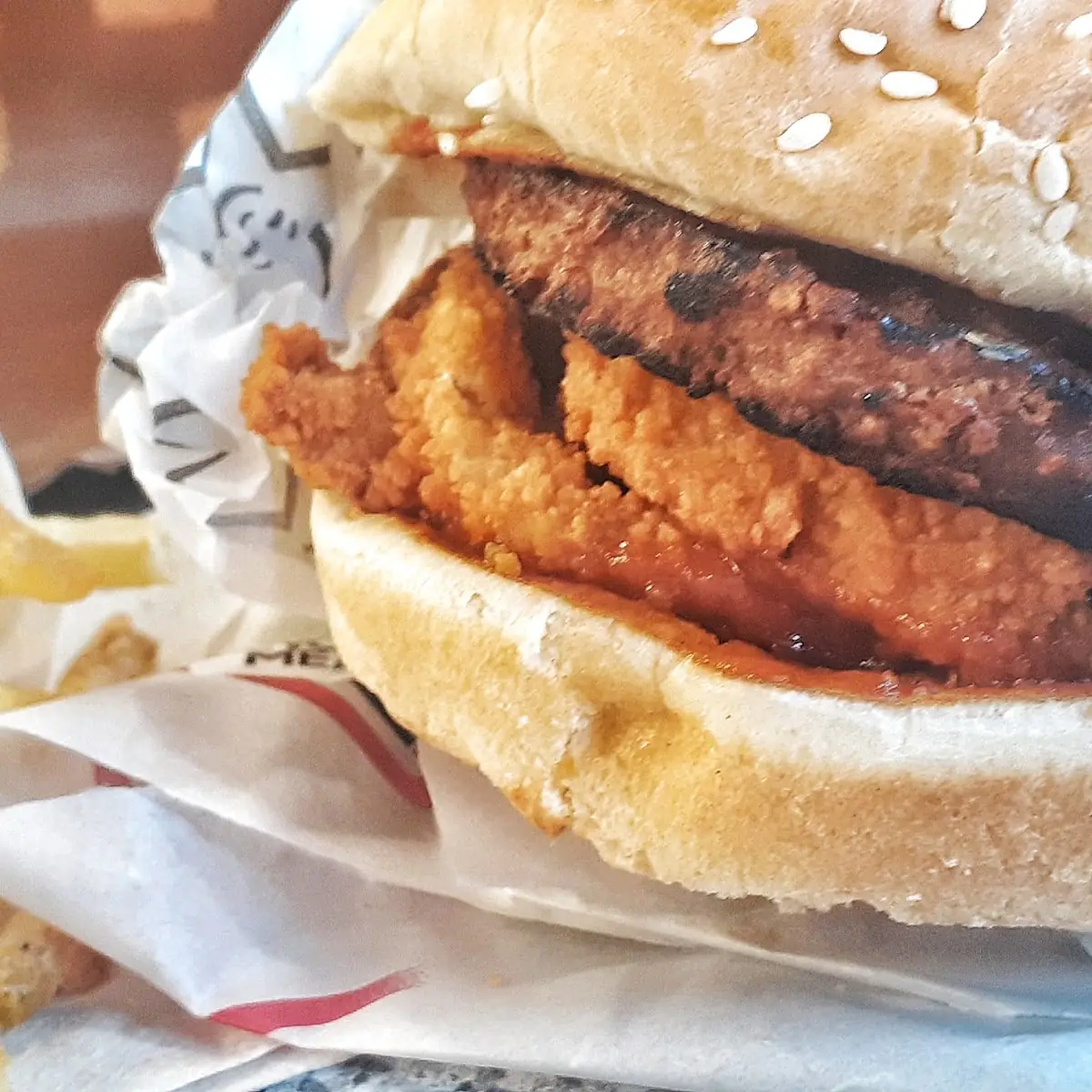 Impossible Western Burger and Rings
