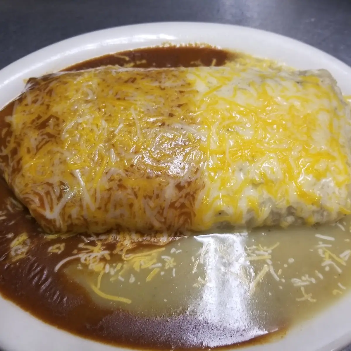 Smothered Burrito with Melted Cheese