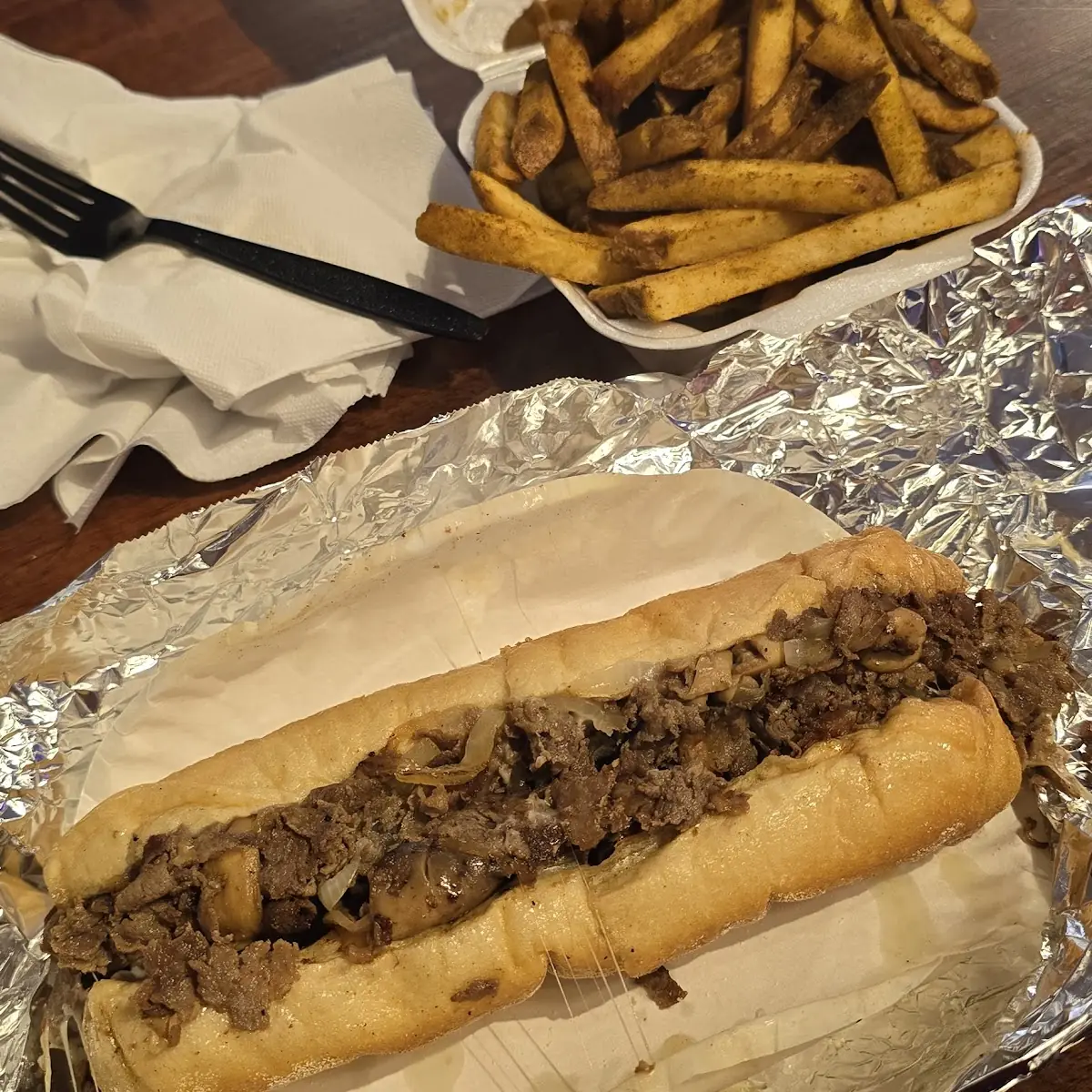 Steak Sandwich with Melted Cheese