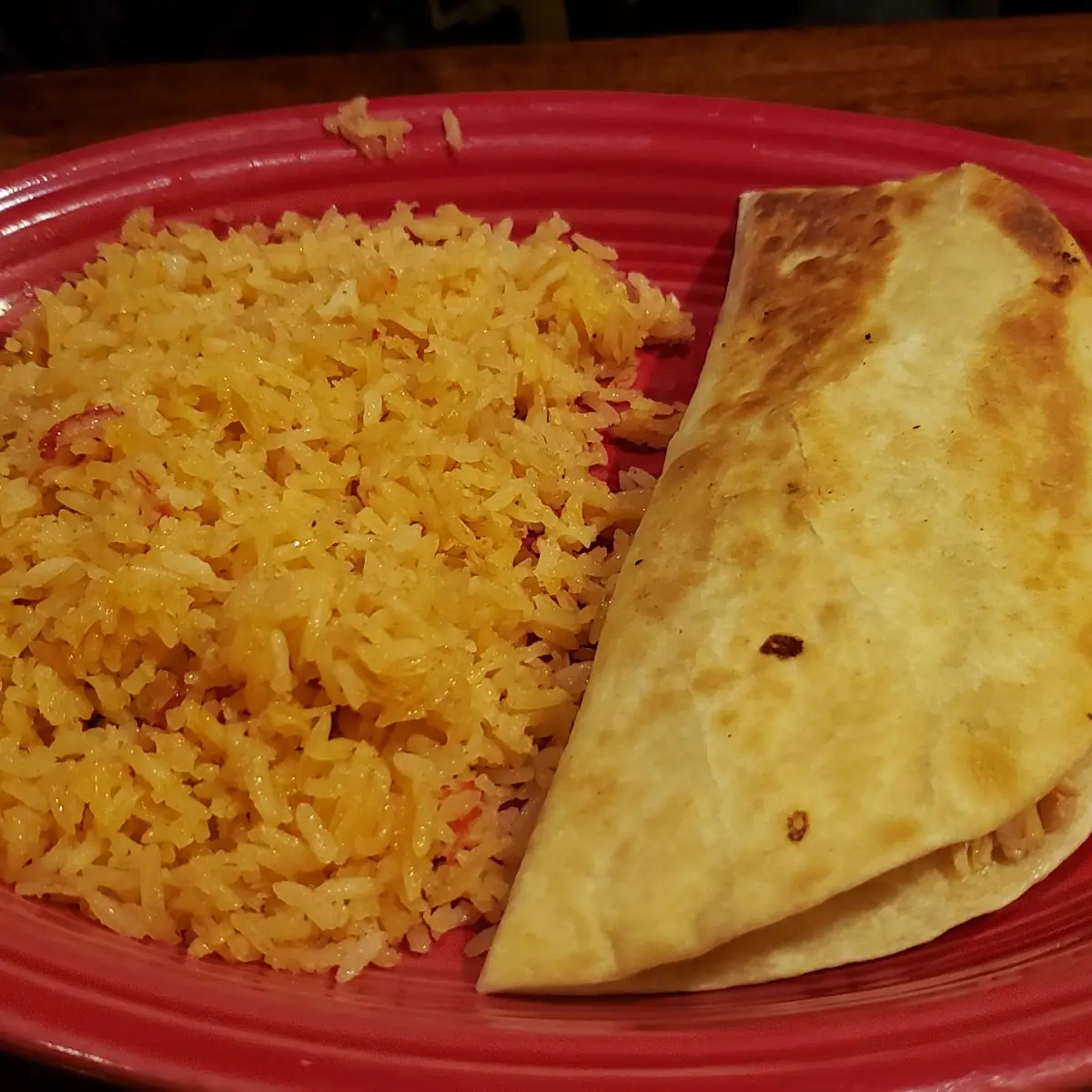 Chicken Quesadilla and Rice
