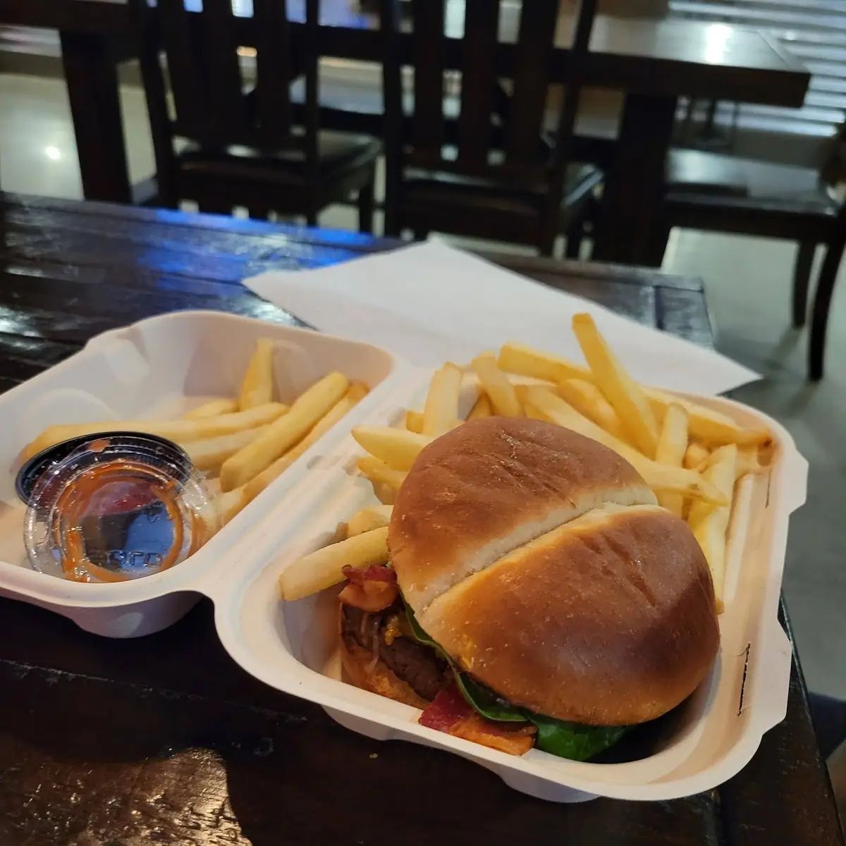 Bacon Cheeseburger and Fries