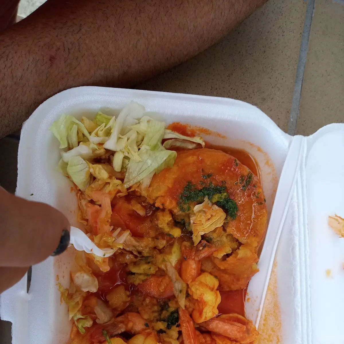 Mofongo Con Camarones En Salsa