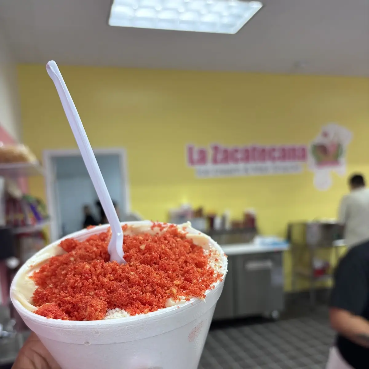 Esquite Con Hot Cheetos Corn in a Cup with Hot Cheetos