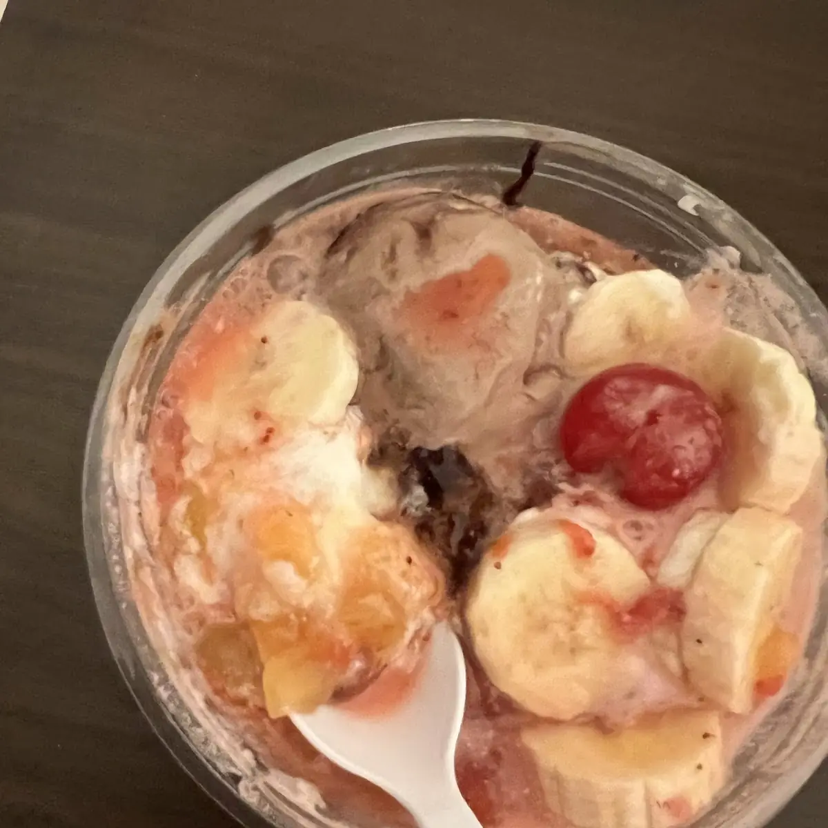 Melted Banana Split Sundae