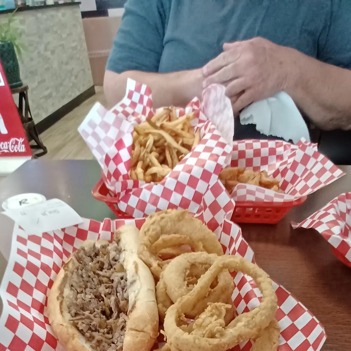 Philly Cheese Steak with Onion Rings