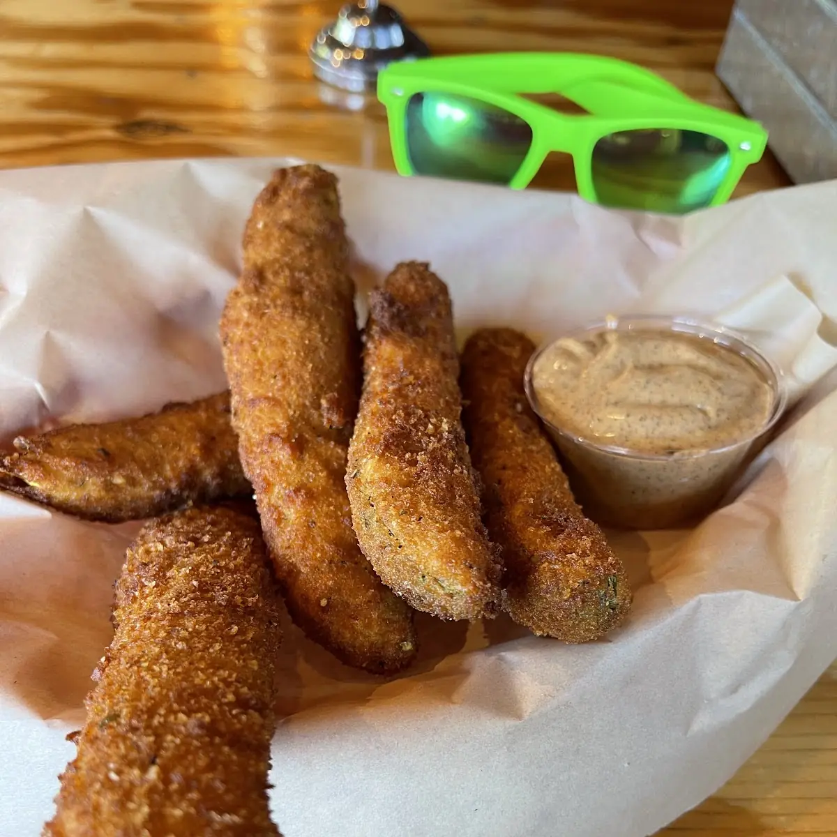 Homemade Fried Pickles Served with Chipotle Mayo