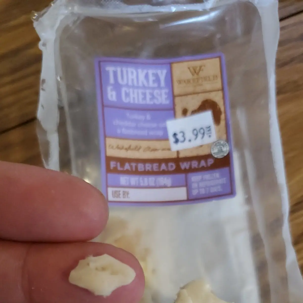 Turkey and Cheddar Cheese on Flatbread Wrap