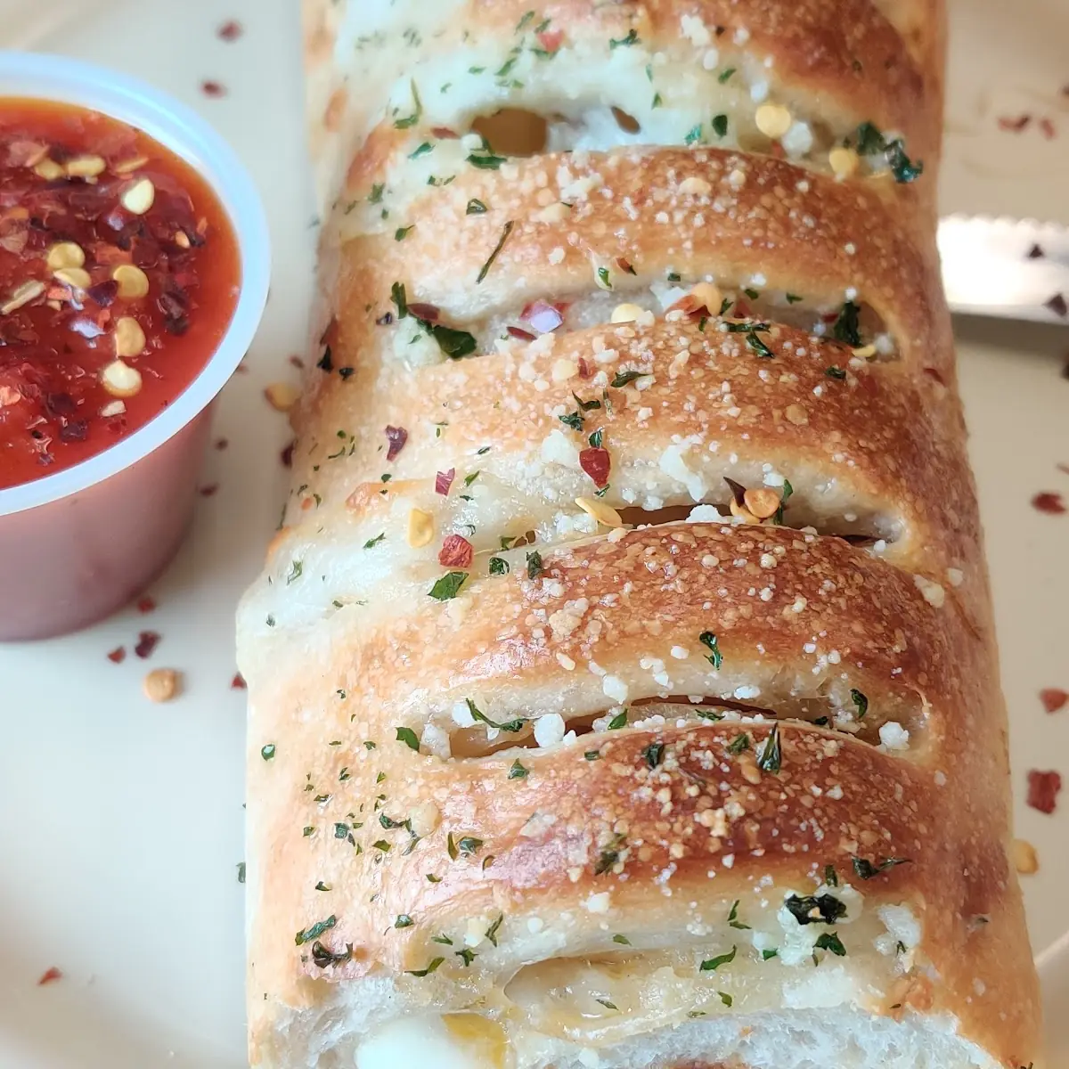 Garlic Bread with Melted Mozzarella Cheese