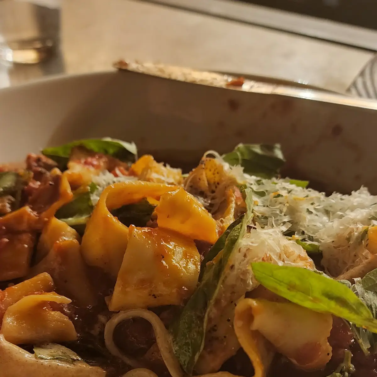Fresh Parppardelli Pasta with Tomato Sauce