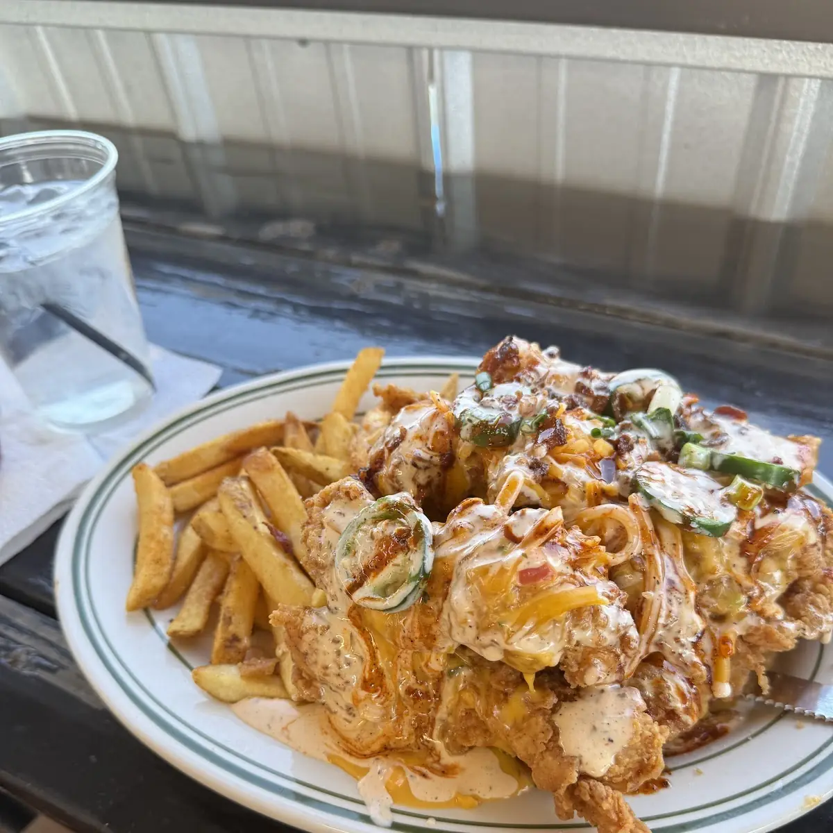 Loaded Fries w Fried Crawfish