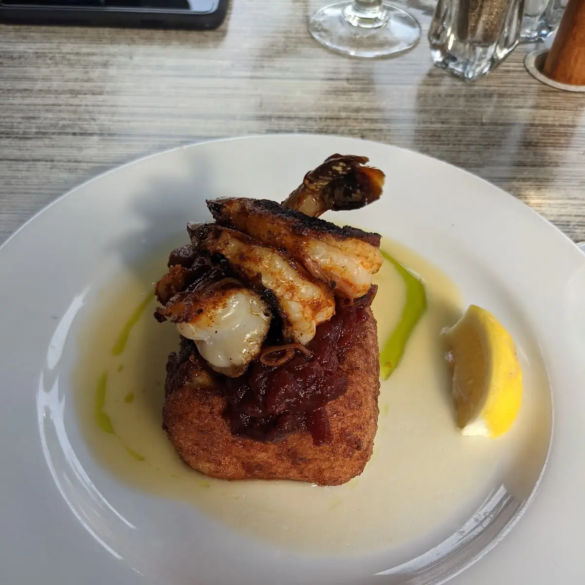 Shrimp and Cheesy Grits Cake