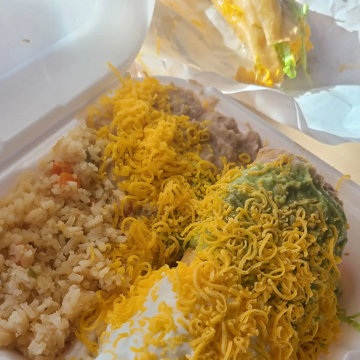 Beef Burrito & Cheese Enchilada