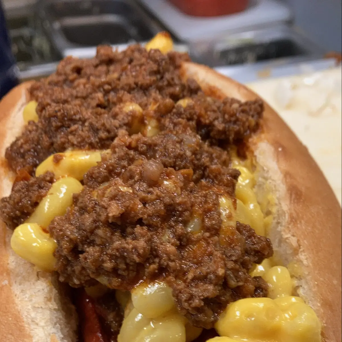 Chili Mac & Cheese Dog