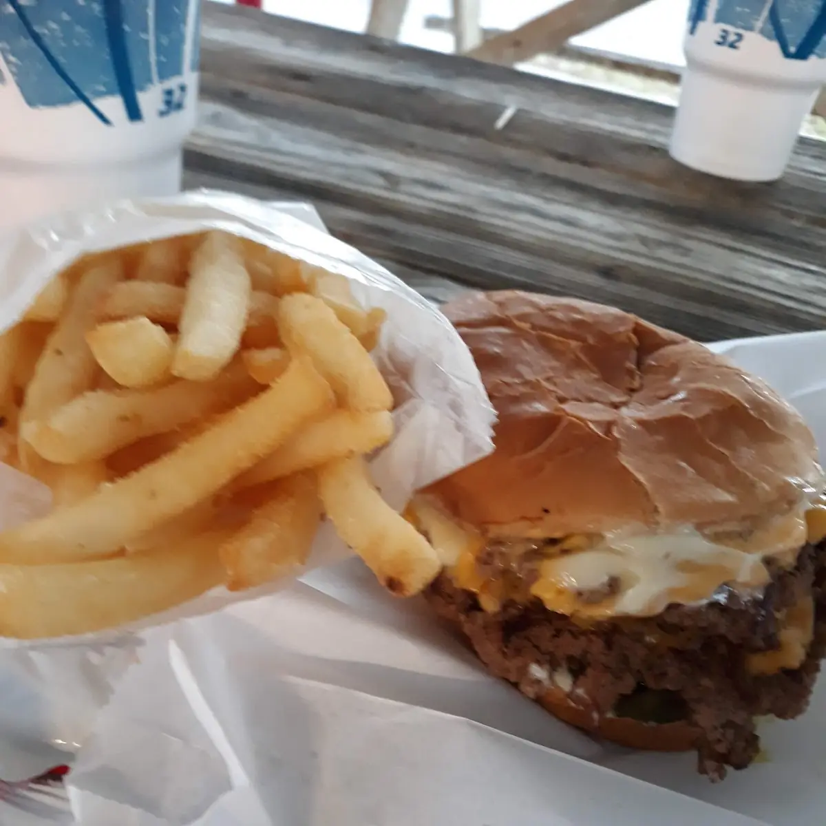 Double Cheeseburger and Fries